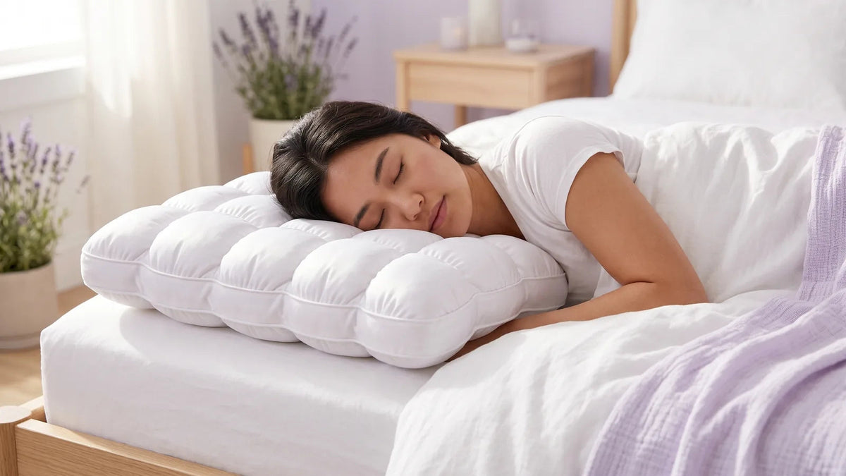 Una persona duerme a gusto sobre la almohada Nubessio