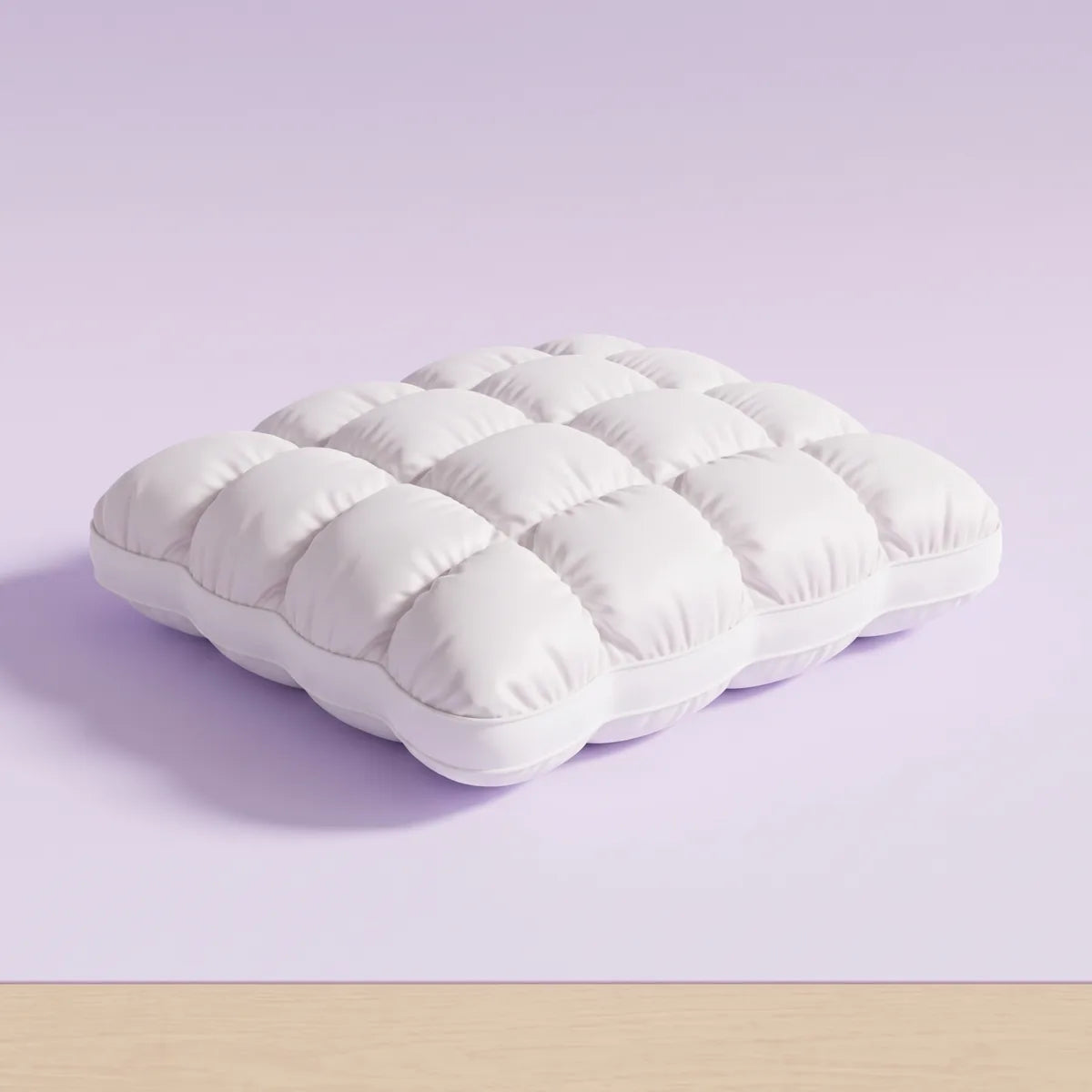 Almohada Nubessio blanca de cuadros mullidos